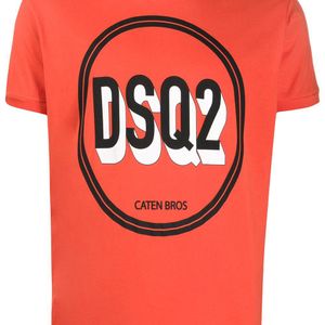 メンズ DSquared² ロゴ Tシャツ オレンジ