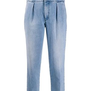 Pinko Blau Cropped-Jeans mit hohem Bund