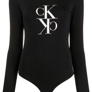 Calvin Klein モノグラム ボディスーツ ブラック