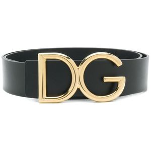 メンズ Dolce & Gabbana ロゴプレート ベルト ブラック