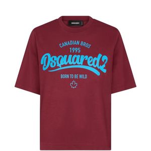DSquared² Red Logo-Print Easy Fit T-Shirt