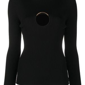 Versace カットアウト リブセーター ブラック