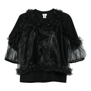 Noir Kei Ninomiya Black Ruffled Overlay Top