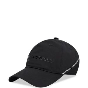 Karl Lagerfeld Black Logo-Embossed Baseball Cap for men