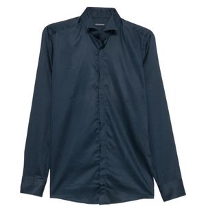 Carlo Pignatelli Blue Spread-Collar Slim-Fit Shirt for men