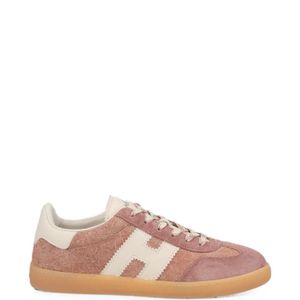 Hogan Pink Cool Logo-Patch Panelled Sneakers