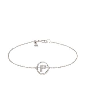 Bracelet en or blanc 18ct à initiale P ornée de diamants Annoushka en coloris Métallisé