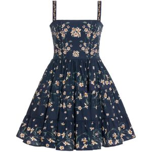 Agua Bendita Blue Lima Promesa Floral-Print Mini Dress