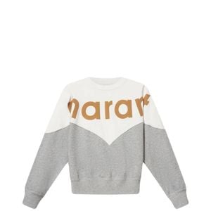Isabel Marant White Logo-Print Colour-Block Sweatshirt