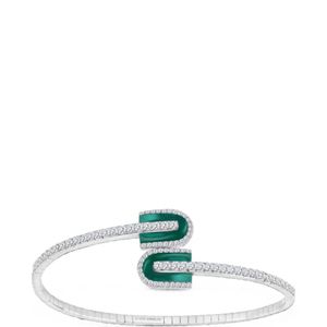UNION LOS ANGELES White Diamond And Malachite Bangle Bracelet