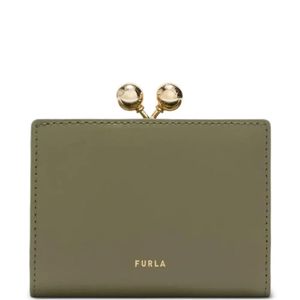 Furla Green Portefeuille Compact S Dots À Fermoir