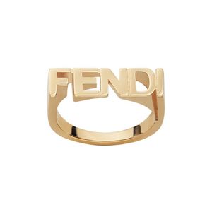 メンズ Fendi ロゴ リング メタリック