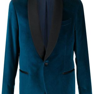 メンズ Mp Massimo Piombo ベルベット テーラードジャケット ブルー