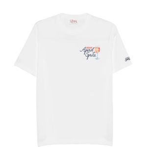 Mc2 Saint Barth White Graphic-Print Cotton T-Shirt for men