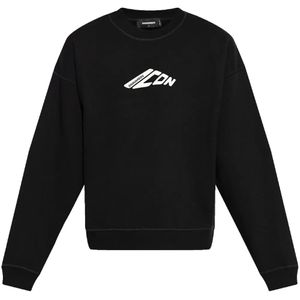 DSquared² Black Graphic Print Sweatshirt for men
