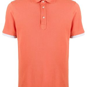 メンズ Brunello Cucinelli レイヤード ポロシャツ オレンジ