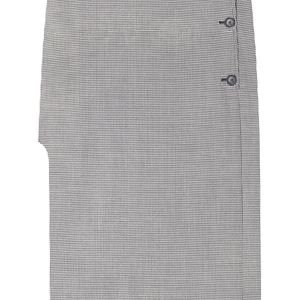 Courreges Grey Oblique Houndstooth Midi Skirt