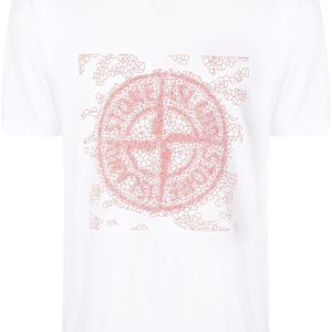 T-shirt à logo imprimé Stone Island pour homme en coloris Blanc