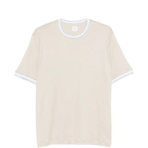 Eleventy White Ribbed-Trim T-Shirt for men