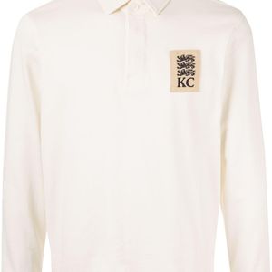 メンズ Kent & Curwen ロングスリーブ ポロシャツ ホワイト