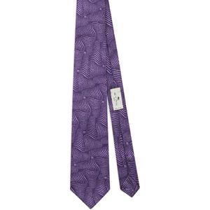 Etro Purple Wave-Pattern Silk Tie for men