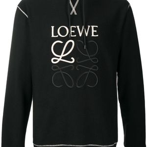 メンズ Loewe コントラストステッチ パーカー ブラック