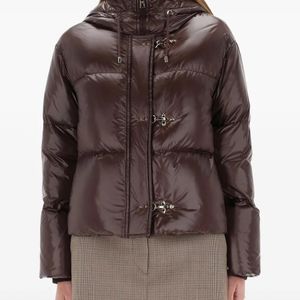 Fay Brown Hooded Toggle Jacket