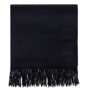 Max Mara Blue Fringed Cashmere Scarf