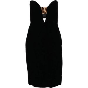 Tom Ford Black Leopard-Detail Mini Dress