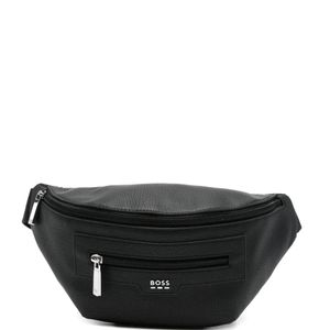 Boss Black Zip Logo Belt Bag for men