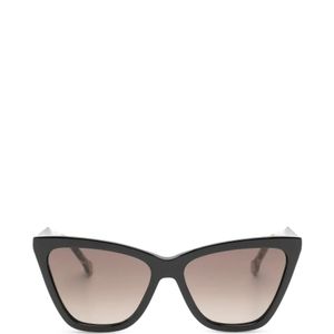 Carolina Herrera Grey Logo-Plaque Cat-Eye Sunglasses