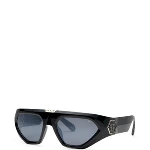 Philipp Plein Grey Lunettes De Soleil Géométriques À Plaque Logo