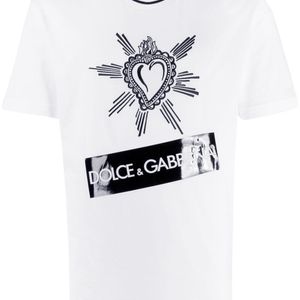 メンズ Dolce & Gabbana ハート Tシャツ ホワイト