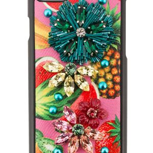 Dolce & Gabbana Tropical Fruit Embellished Iphone 6 Case in het Zwart