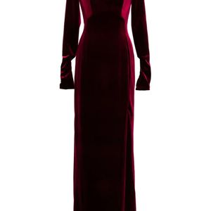 Saiid Kobeisy Red Velvet Long Fitted Dress