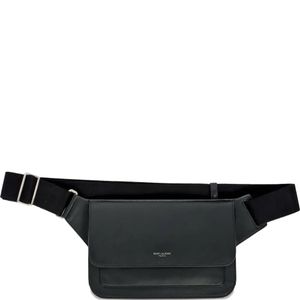 Saint Laurent Black Paris Leather Belt Bag