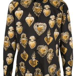 メンズ Dolce & Gabbana Sacred Heart シャツ ブラック