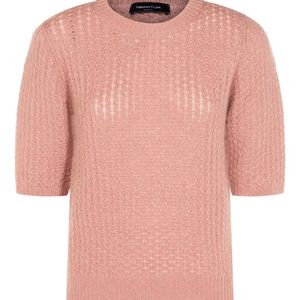 Fabiana Filippi Pink Textured Short-Sleeve Sweater