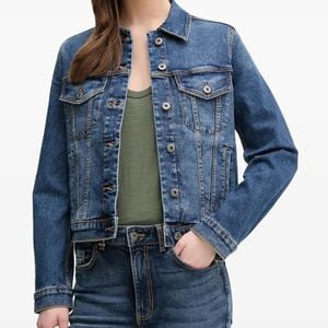 Benetton Blue Button-Up Denim Jacket
