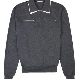 Jil Sander Grey Zip Collar Polo Shirt for men
