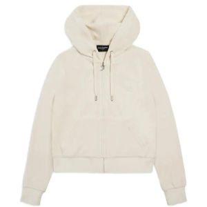 Juicy Couture White Robertson Velour Hoodie