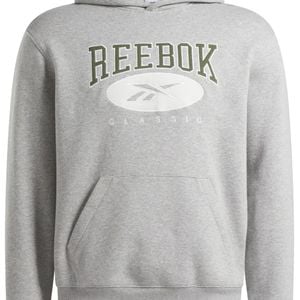 Reebok Grey Classics Archive Essentials Logo-Print Hoodie