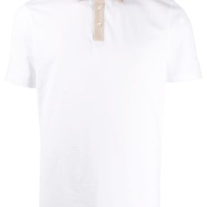 メンズ Brunello Cucinelli バイカラー ポロシャツ ホワイト