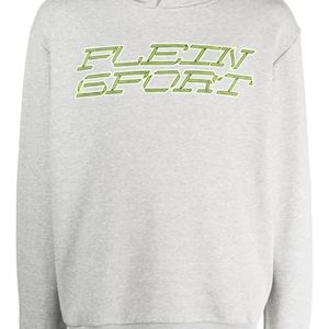 Philipp Plein Grey Tiger Logo-Print Hoodie for men