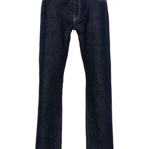 KENZO Blue Logo-Patch Tapered Jeans for men