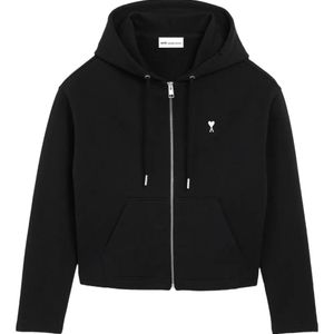 AMI Black Ami De Coeur Zipped Hoodie