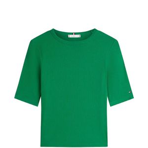 Tommy Hilfiger Green Ribbed-Knit T-Shirt