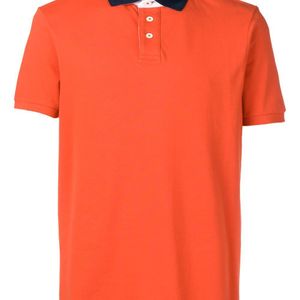 メンズ Hackett コントラストカラー ポロシャツ オレンジ