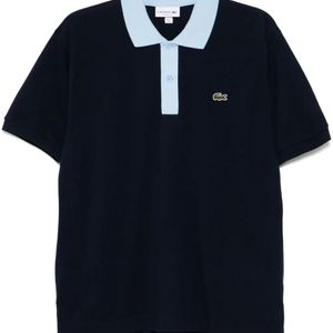 Lacoste Blue Contrast Collar Polo Shirt for men