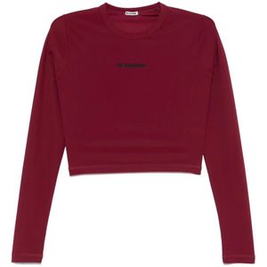 Jil Sander Red Cropped Swim Top